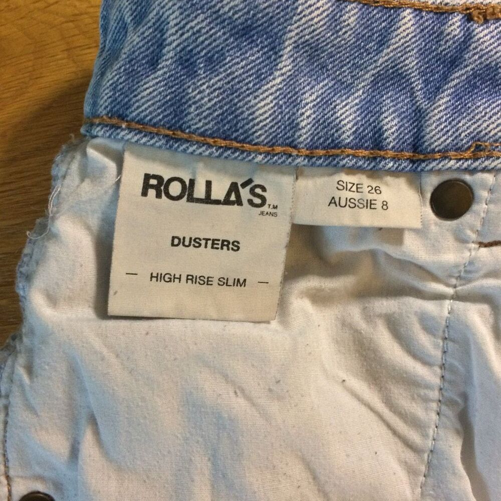 Rolla’s duster high rise denim light wash shorts distressed 26 - Picture 9 of 9